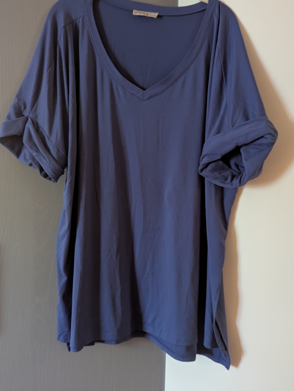 Zenana Oversized V Neck Shirt Plus Size 2xl